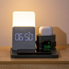 Lampe de table et réveil à chargeur à induction