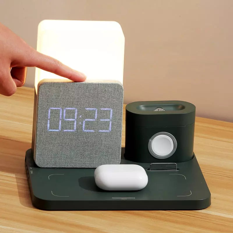 Lampe de table et réveil à chargeur à induction