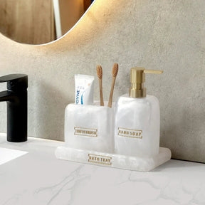 Kit distributeur pour salle de bain blanc perle