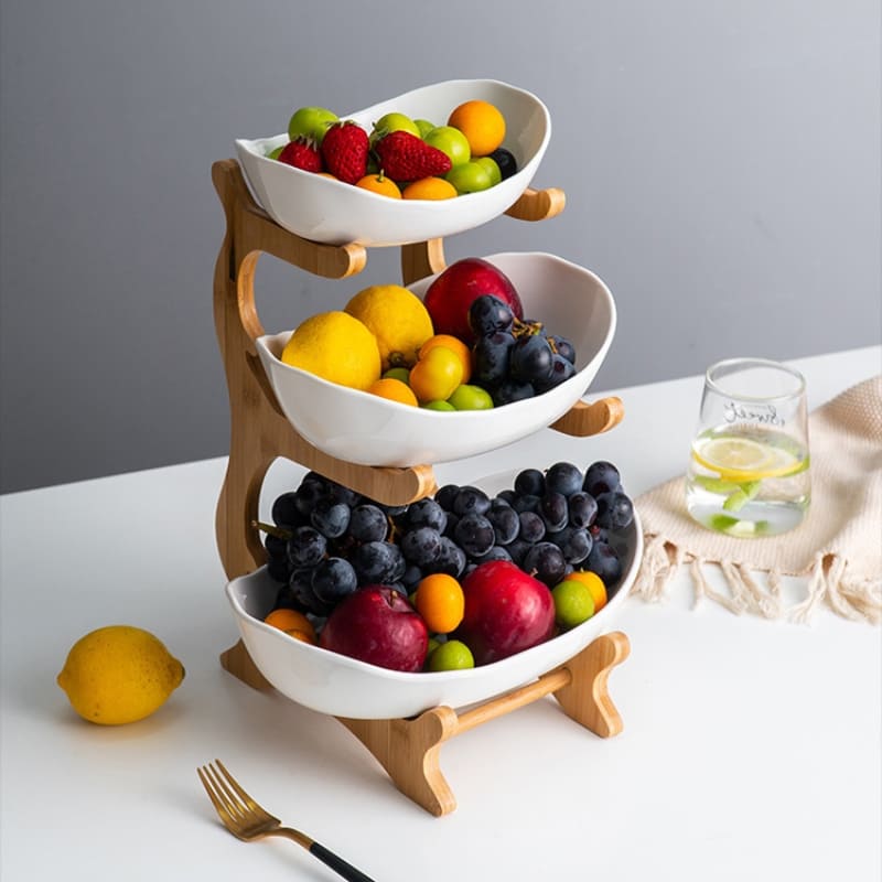 Coupe à fruits de luxe en bambou et ABS